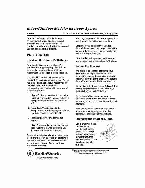 Radio Shack Intercom System 43-3101-page_pdf